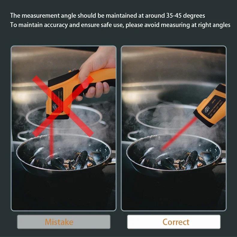 LCD Digital Laser Temperature  Meter Gun High-precision Infrared Thermometer -50~400°C Laser Positioning Non-contact Thermometer