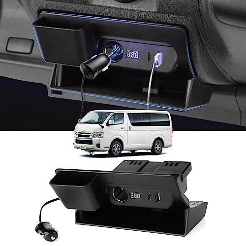 

GIMUYA Toyota Hiace 200 Series Блок дополнительного питания Regius Ace 200 Series USB Дополнительный разъем Разветвитель Прикуриватель x1 QC3.0 US