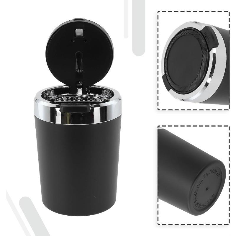 Automotive Ashtray with Light, One-Click Lid – Practical and Stylish Car Accessory for Home and Vehicle Use Convenient