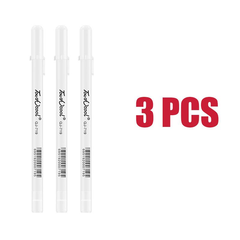 3/5Pcs White Gel Pen 0.8mm Highlight Marker Pen Black Cardboard Manga Painting Pen Art Sketch Drawing Stationery