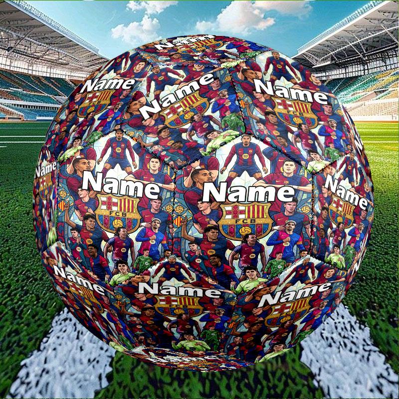 Custom Name Personalized Barcelona FC Soccer Print Size 5 Soccer Ball Training & Match Football, for Team, Kicking, Gift for Football Enthusiasts