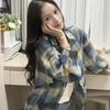 Summer Womens Lightweight Checkered Shirt Long Sleeve Open Front Cover Up Blouse Thin Breathable Top