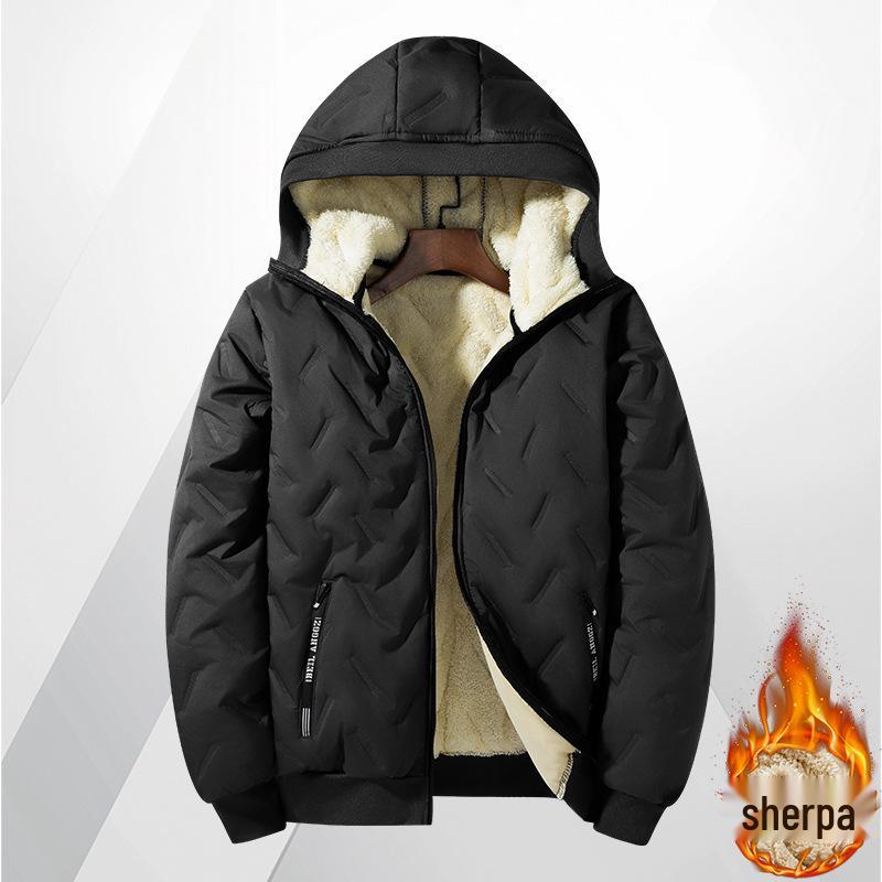 

Men s Autumn/Winter Hooded Cotton Jacket - Casual, Warm, Plus Velvet 7XL чорний