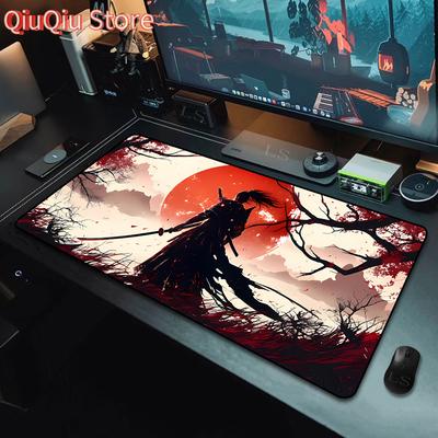 40*90cm Gaming Samurai Oni Mouse Pad Japan Mask Girl Deskmat Large Gamer Professional Premium Mousepad Speed Control Accessories