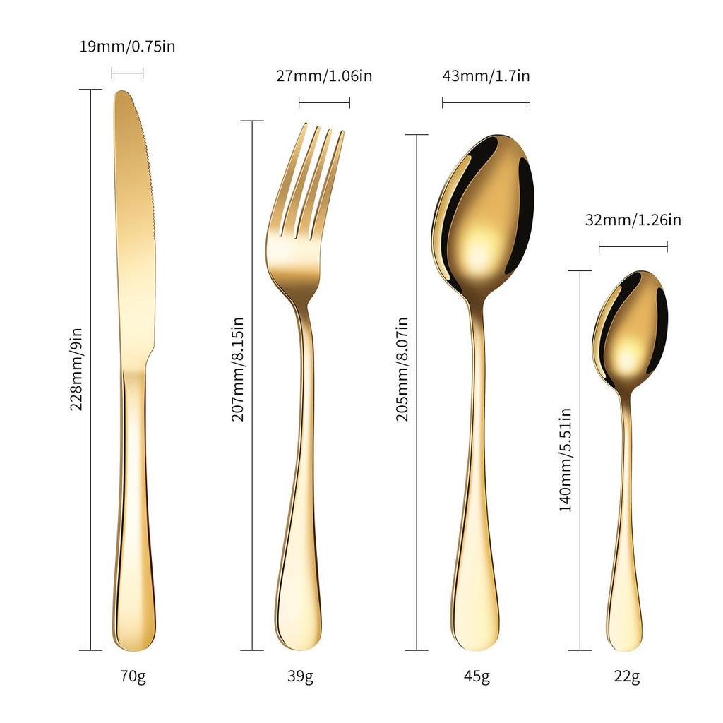 Exclusive 24-Piece Stainless Steel Cutlery Set: Knife, Fork, Spoon - 1010 Series Gift Box