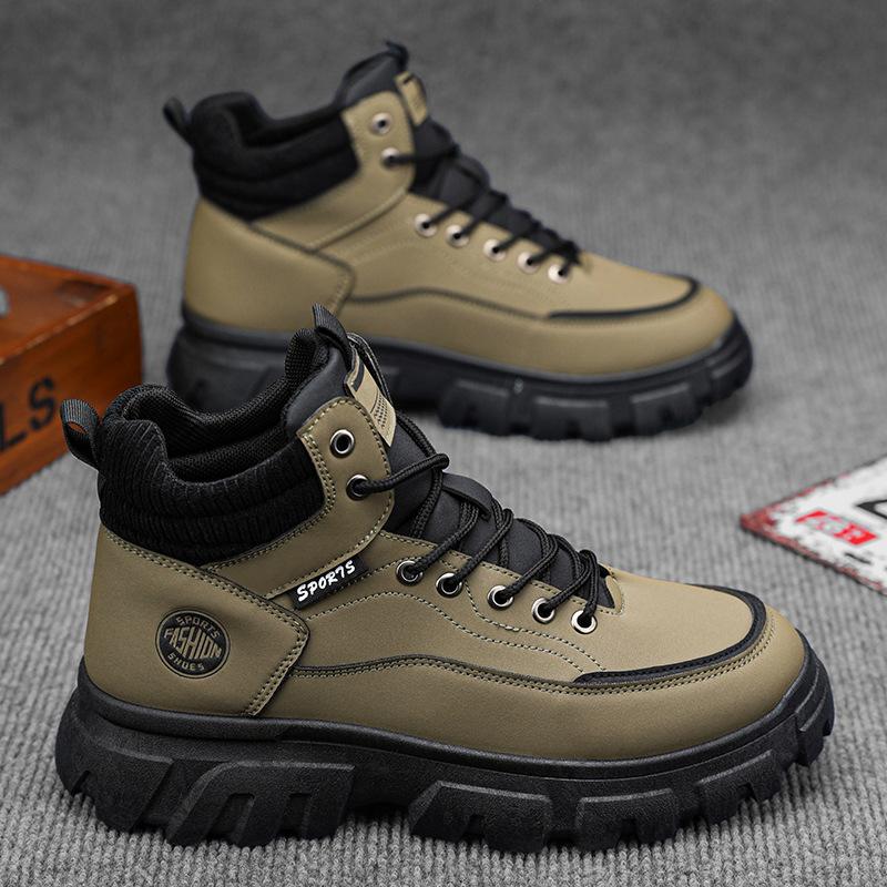 

Осенняя мужская обувь, высокие ботинки Мартина, мужская рабочая обувь, модные универсальные ботинки на платформе в стиле ретро для альпинизма, короткие ботинки 44