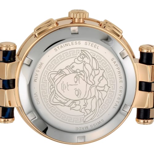 VERSACE V-RACE CHRONO Men's Watch, Navy Dial, Quartz Movement, Water Resistant, Sapphire Crystal, 42mm, VERQ00120