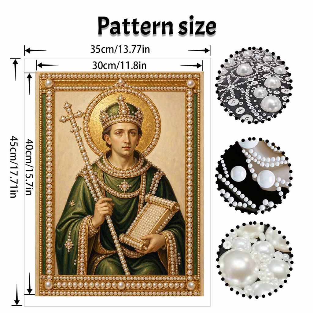DIY 3D Pearl Diamond Painting Art Set Religious Saint King Portrait Home Decor Art Set Wall Art