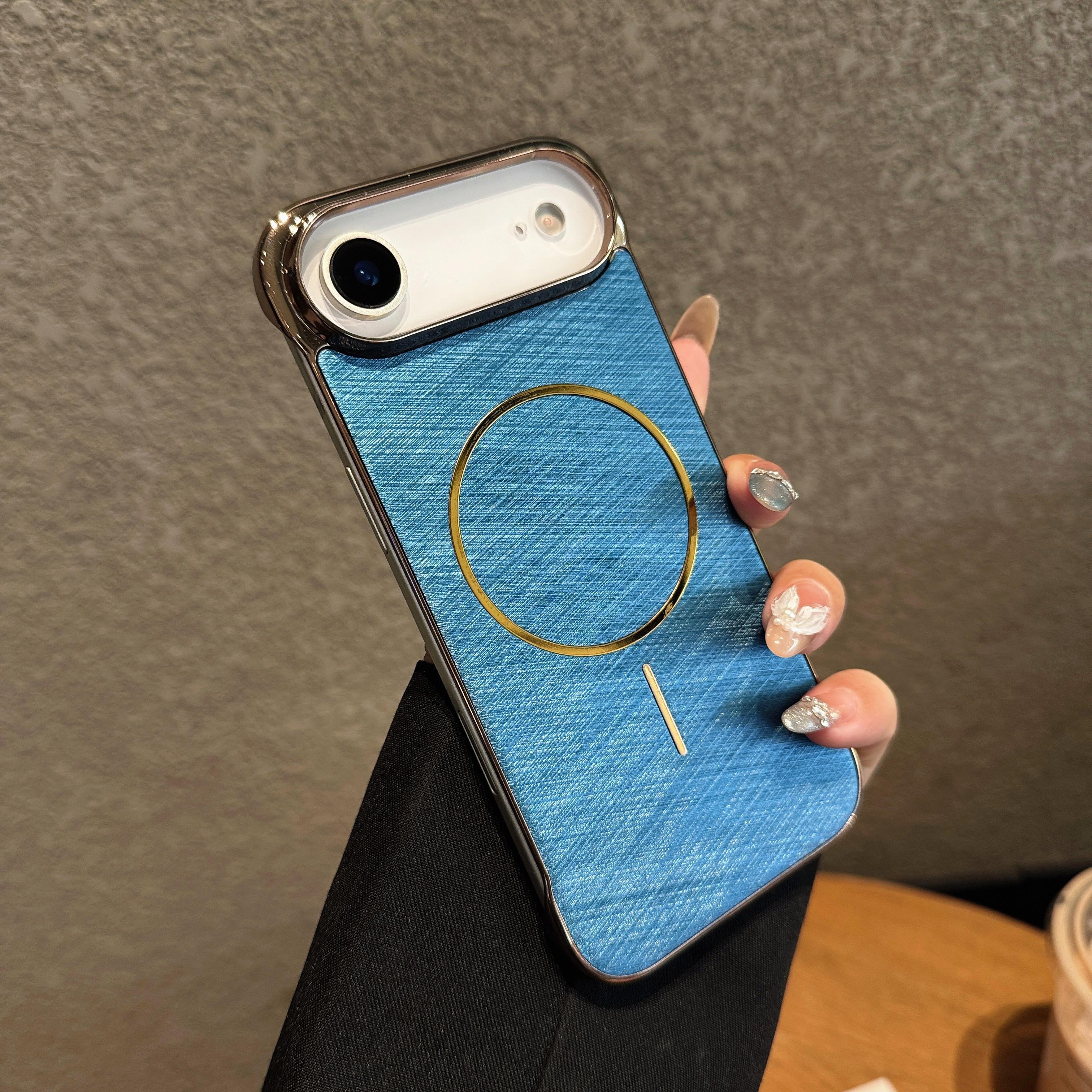 

Ultra thin Plating Frameless Gold-Wire For Magsafe Phone Case iPhone 17Air 17 Pro Max Magnetic Wireless Charge Hard Cover iPhone17 Pro Max