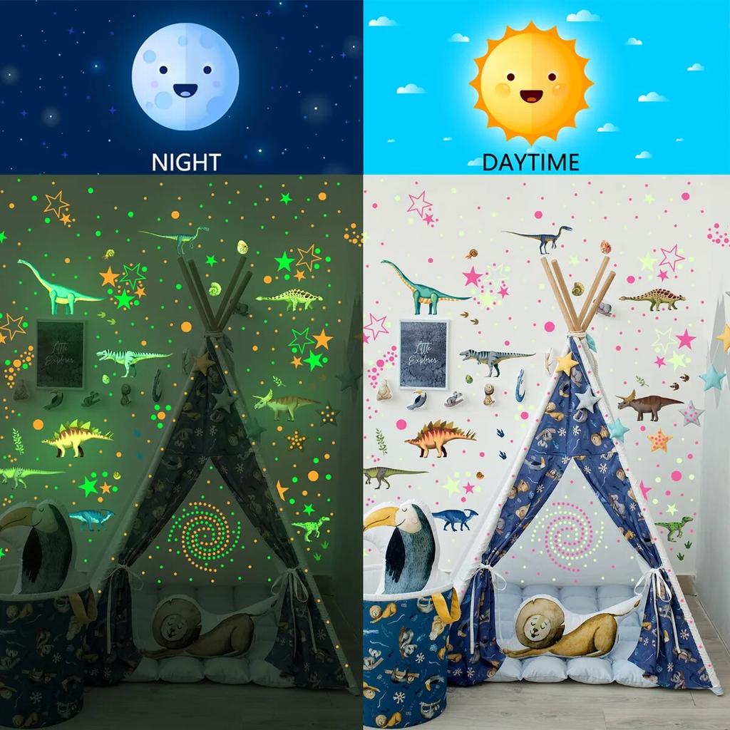 Adesivi Luminescenti Glow In The Dark Per Parete - Set Con Stelle, Pianeti E Astronauti - Per Cameretta Bambini, Soffitto, Soggiorno - Autoadesivi E Riutilizzabili - 2
