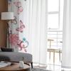 Floral Butterfly White Bay Window Screening Curtains Drape Panel Sheer Tulle For Living Room Bedroom Voile Organza Curtains