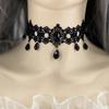 Minimal Lace Short Choker, Lace Clavicle Chain Neck Collar for Women