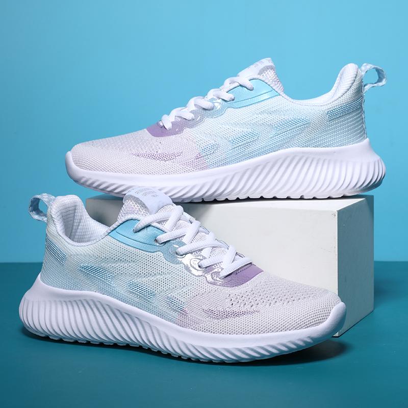 Fashion Black Women Sports Shoes with Soft Soles Lightweight and Non Slip Student Running Mesh Breathable Casual Basket Tennis Athletic