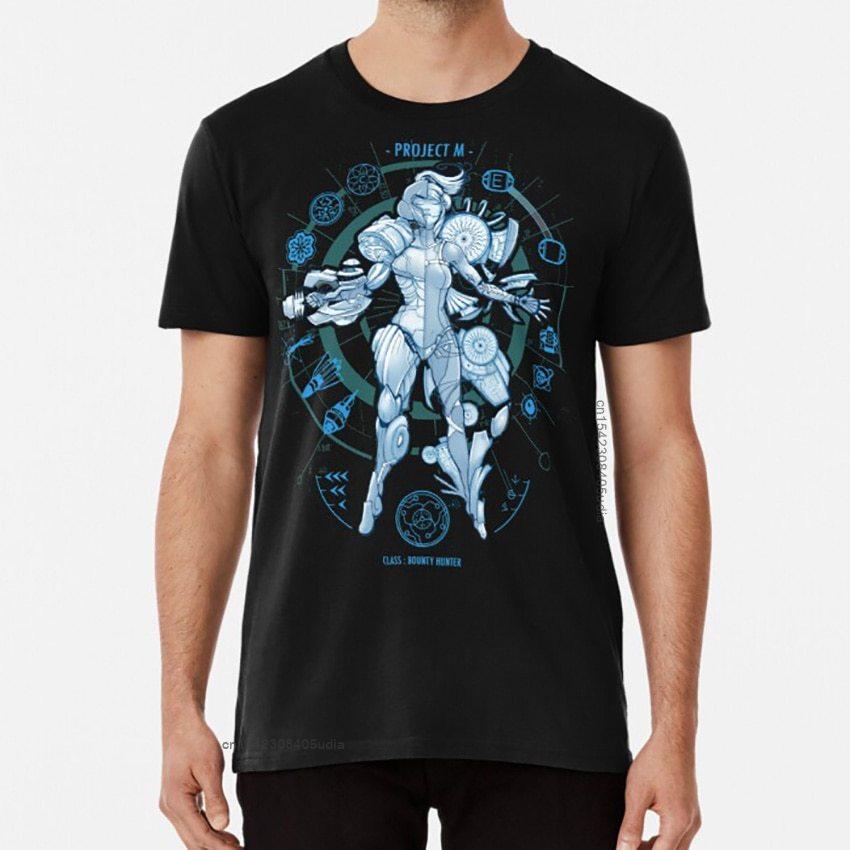 Project Print Edition T Shirt for Men Gaming Samus Aran Geekchic Geek Nerd Retro Harajuku Streetwear