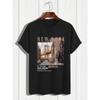 Men's 100% cotton summer loose fitting casual New York print round neck short sleeved T-shirt top