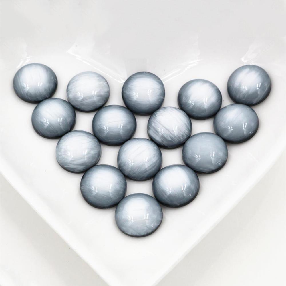 New Fashion 40pcs 12mm Mix Colors Stylish Color Brushed Style Flat back Resin Cabochons Cameo