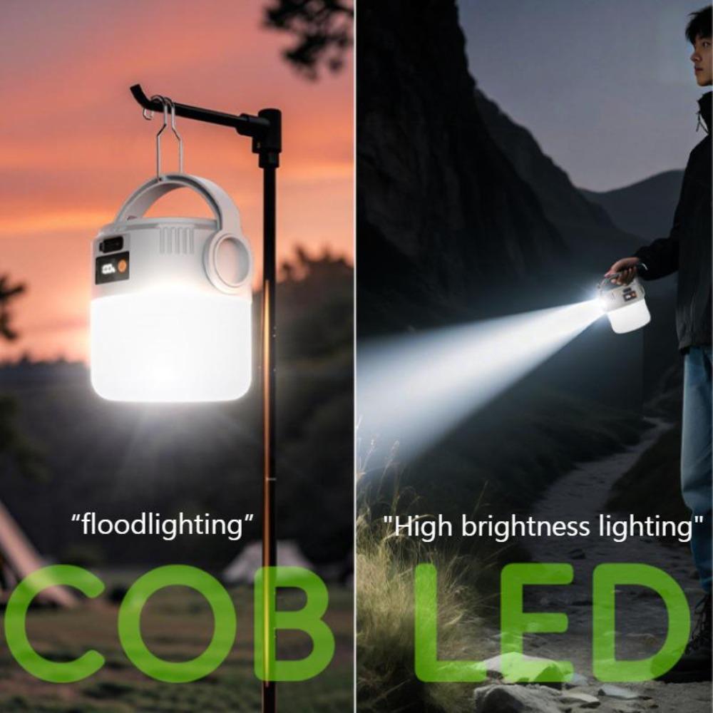Multifunctional Solar Camping Light Outdoor Rechargeable LED Bulb Camping Light COB with Digital Display for Mountain Camping