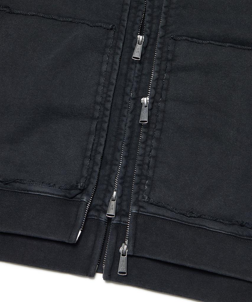 Nomanual R.P Layer Hooded Zip-Up - Washed Black