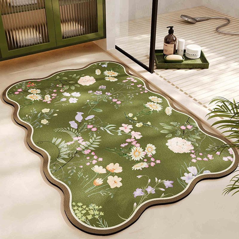 Bathroom Floor Mat Green Forest Style Bathroom Floor Mat Absorbent Quick Drying Anti Slip Mat