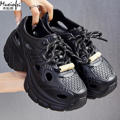 Sandals Women's Summer Soled Shoes EVA Soft Soled Casual Shoes Fashionable Height Increasing Shoes Breathable Women's Slippers