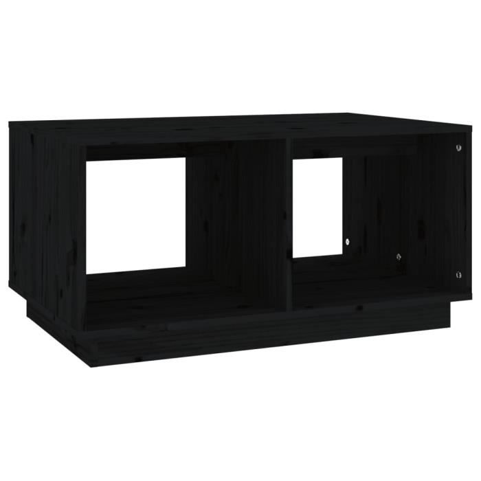 814438 vidaXL Table basse Noir 80x50x40 cm Bois massif de pin