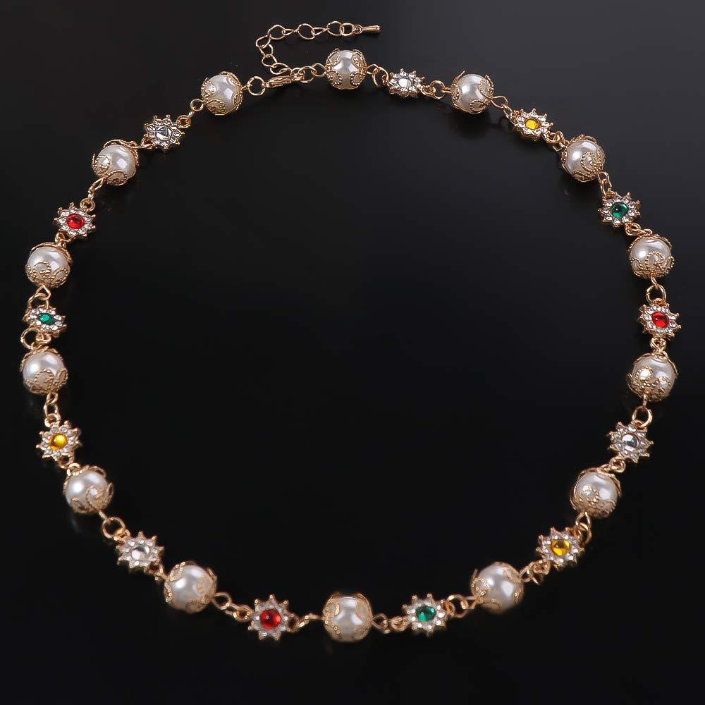 Rhinestone Flowers Beads Choker Necklace Luxury Shinny Colorful Choker  Bridal