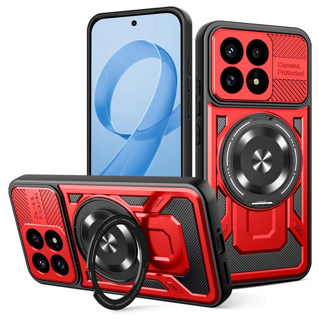 For Xiaomi Poco F8 Pro / Redmi K90 5G Magnetic Case Rotating Kickstand TPU + PC Phone Cover