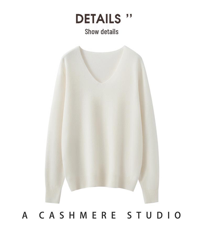 Kang Sai Ni 100% Cashmere Women's Slimming Sweater - Versatile Base Layer Knitwear