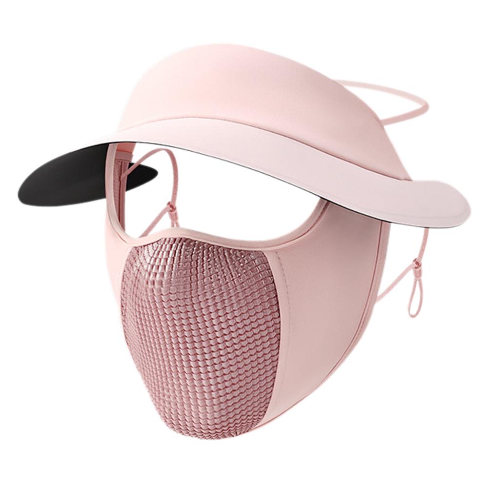 

GOLOVEJOY XTJ146 Summer Cycling Face Mask Ice Silk Breathable UV Shield Face Cover Sun Hat C