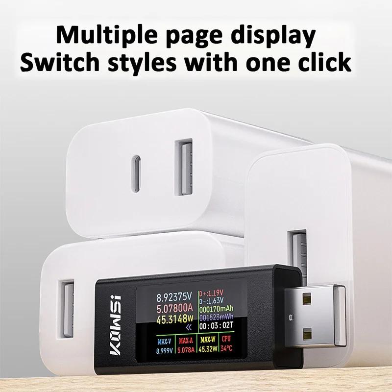 USB-Tester DC Digitales Voltmeter Amperemeter Strom Spannungsmesser Volt Amperemeter Detektor Powerbank Ladegerät Anzeige 4-30V 6.5A