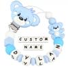 Bebé Personalizado Silicona Nombre Oso de Dibujos Animados Accesorios para Recién Nacidos Cadena para Chupete Juguete para Morder Juguete de Dentición Cadena para Portachupetes
