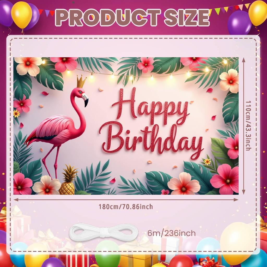 Birthday Background Pineapple Decor Birthday Backdrop Banner Green Palm Leaves Party Background For Birthday Celebration Summer