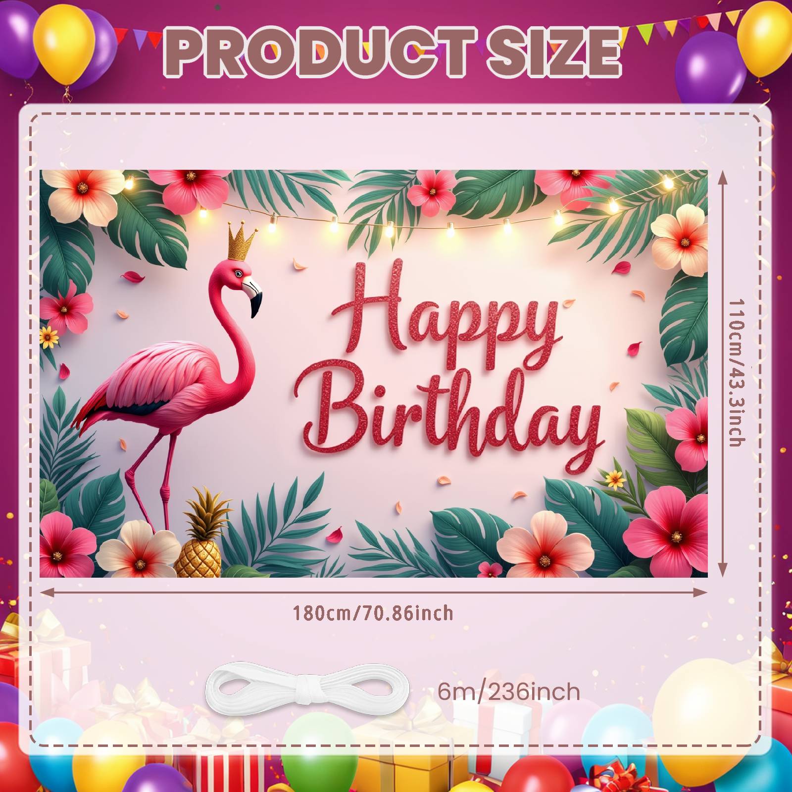 

Birthday Background Pineapple Decor Birthday Backdrop Banner Green Palm Leaves Party Background For Birthday Celebration Summer