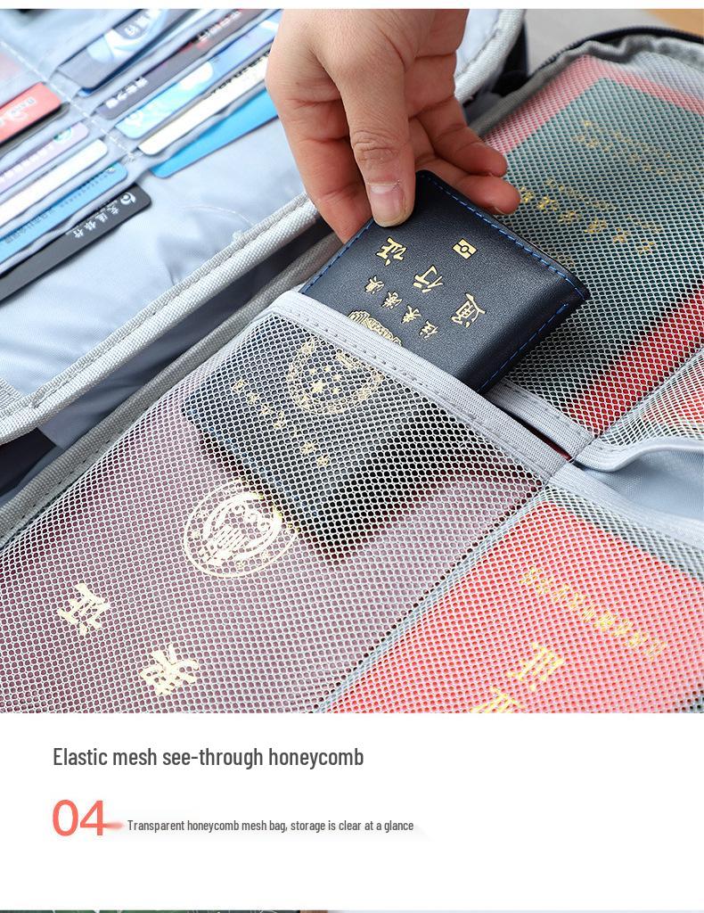 Large Capacity Multi-Layer Organizer Bag for ID Cards & Passports