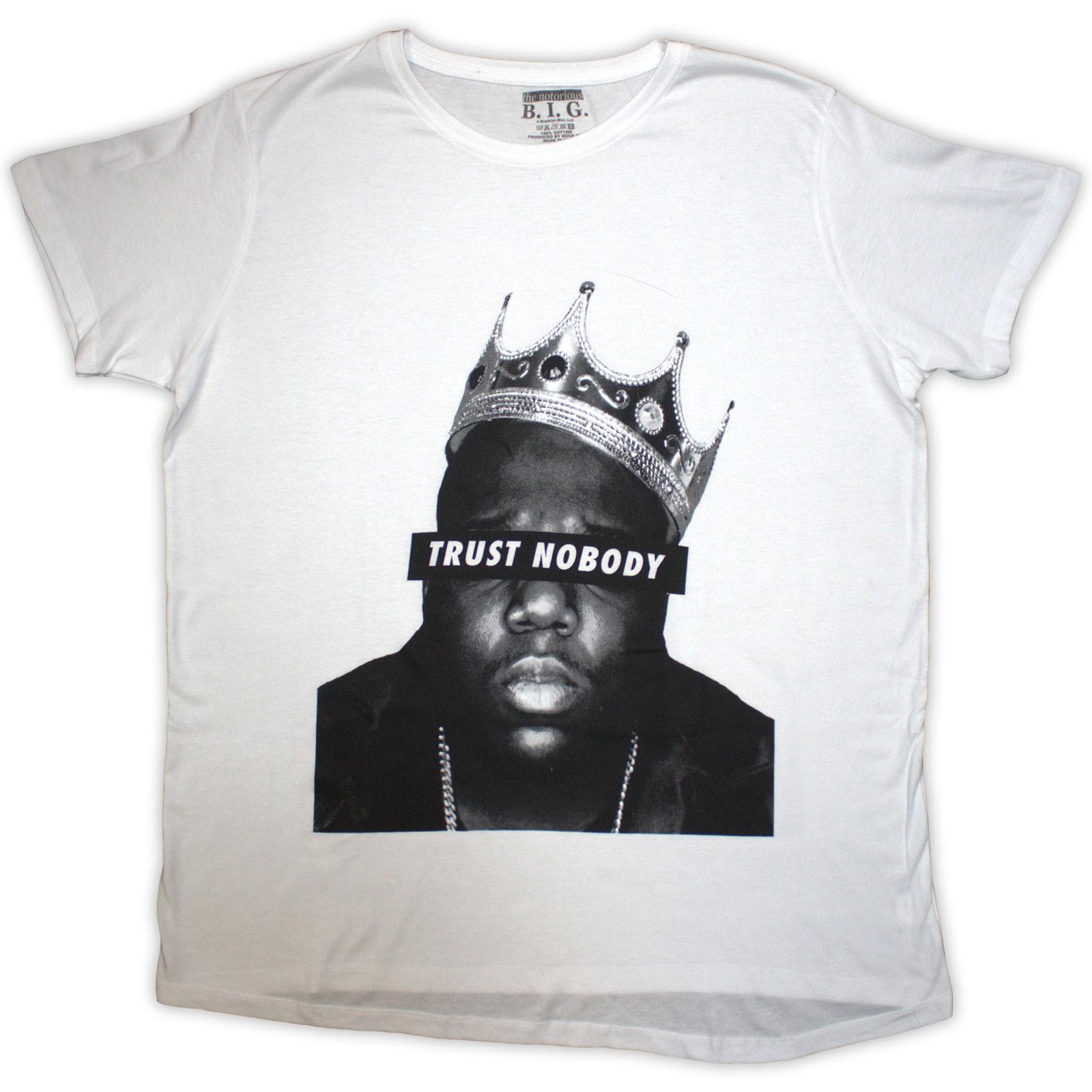 Men s Notorious B.I.G. Trust Nobody T-shirt Large White S