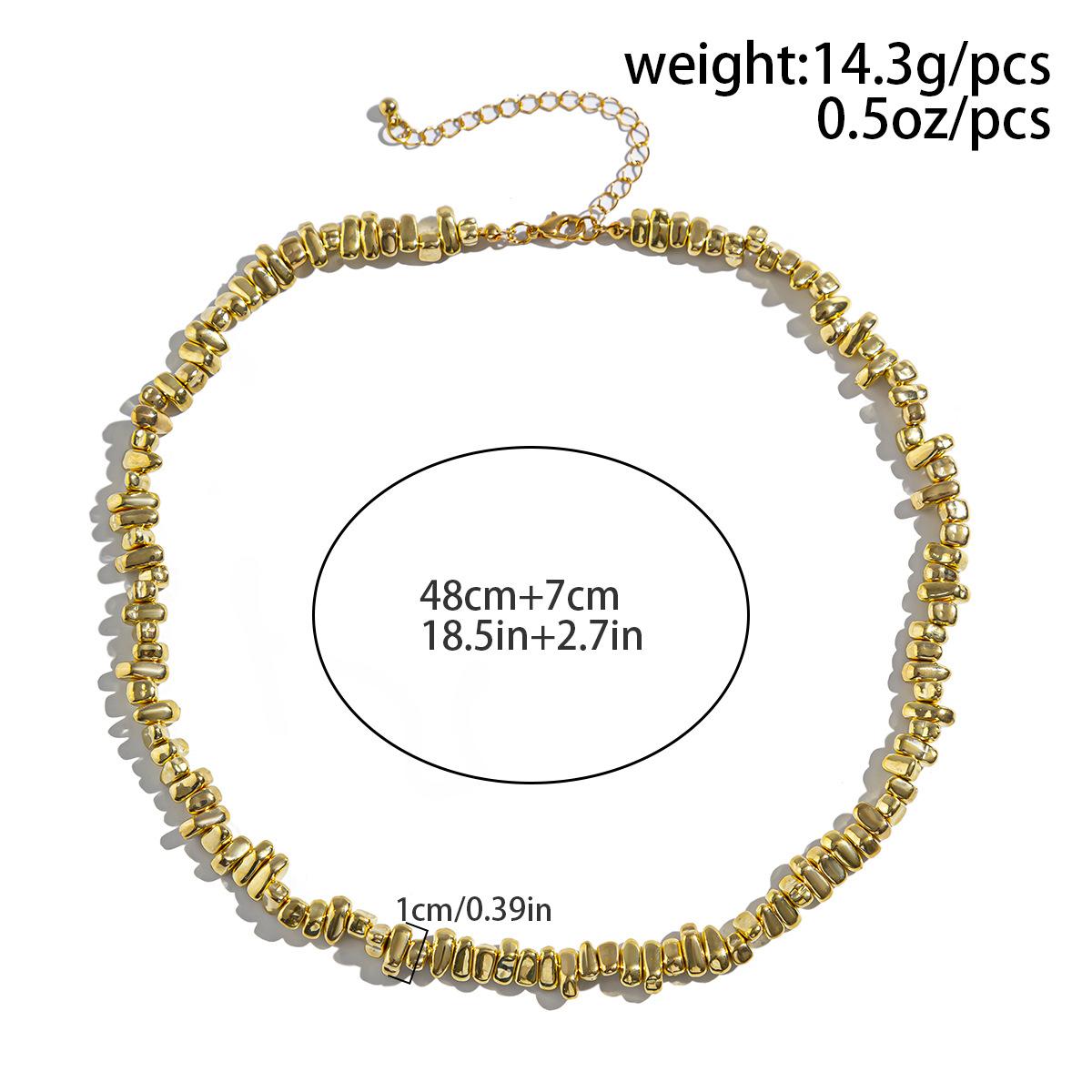 Y2K Hiphop Irregular Block Bead Necklace for Men Women Vintage Irregular Texture Cross Pendant Necklace Men s Jewelry Gift