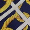 Used CELINE scarf silk marine style chain Macadam Triomphe navy red gold large vintage