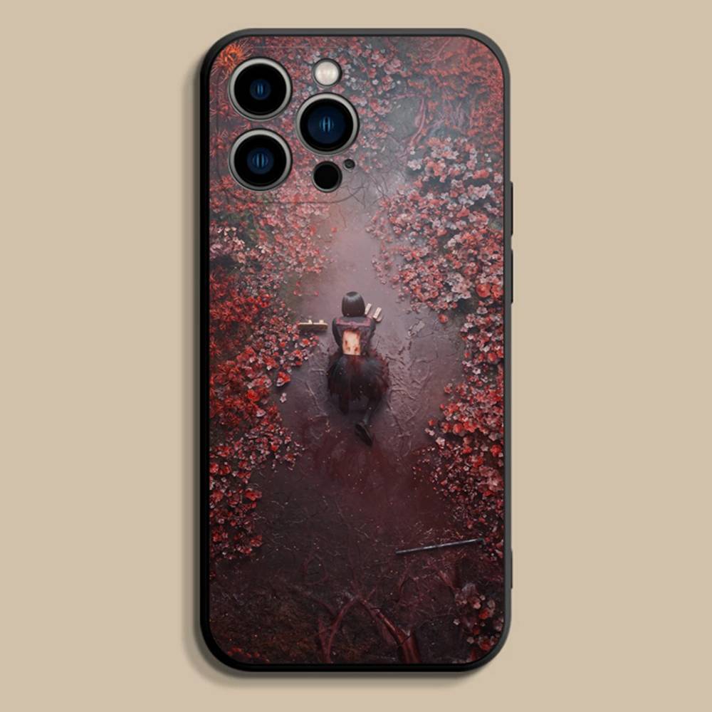 S-Silent Hill F Horro Hinako Phone Case For iPhone 17,16,15,14,13,12,Pro,Max,Plus,E,SE4,Air,Mini Black Soft Cover iPhone15promax
