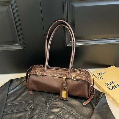 Vintage Maillard Large Capacity Shoulder Bag Women'S Autumn And Winter Commuter Versatile Baguette Bag Simple Casual Underarm Bag