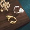 2022 Year of the Tiger Gold Plated Chalcedony Agate Pixiu Ring: Chinese Style Retro Thumb Ring