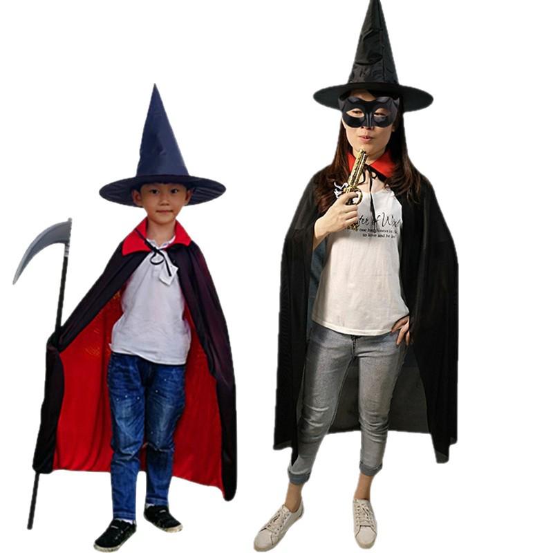Red & Black Double Layer Vampire/Pirate Cape - Halloween Cosplay Cloak