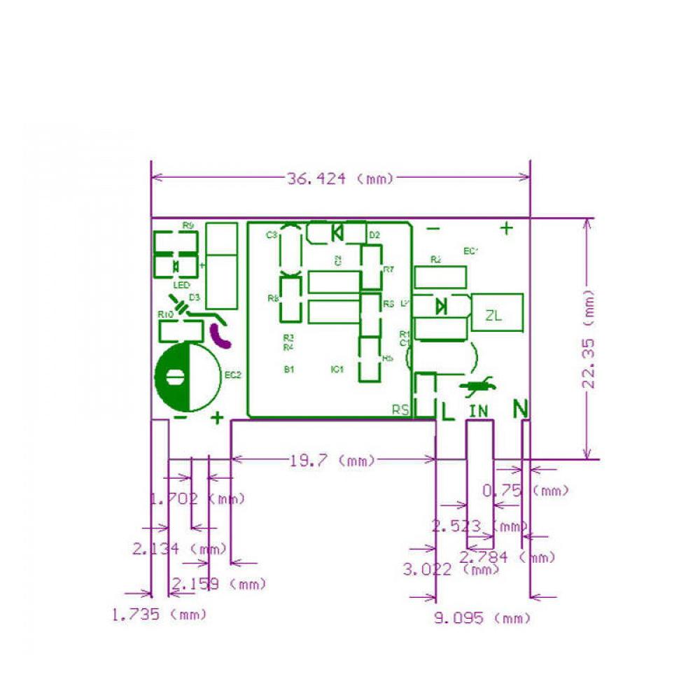 AC85-265V To 5V 2A/12V 1A/24V 0.5A Isolating Switch Power Supply Module Ultra-Thin Mini AC-DC Converter With Overload Protection
