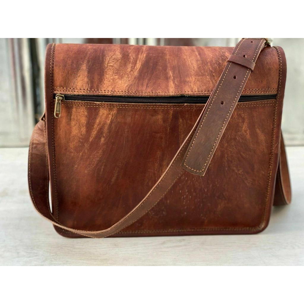 Vintage Leather Messenger Shoulder Laptop Bag Briefcase  Men