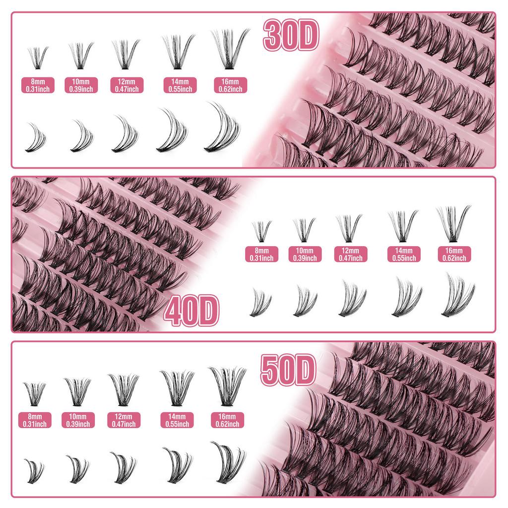 False Eyelash Extension Set 300 Tufts Of Single Tufts Of 8-16Mm Length Mixed Eyelashes