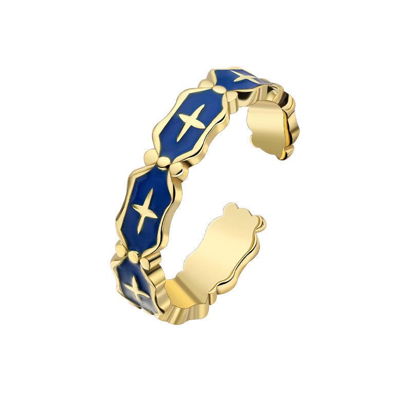 Elegant High-End Enamel Ring for Women - Luxurious All-Match Design, Perfect for Index Finger or As a Couple Ring