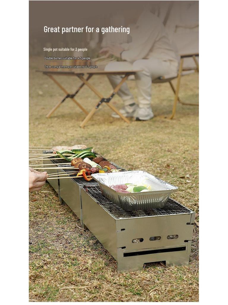 Portable Outdoor Mini Stove & Fire Pit: Tabletop Wood-Fueled BBQ & Camping Oven Enclosure