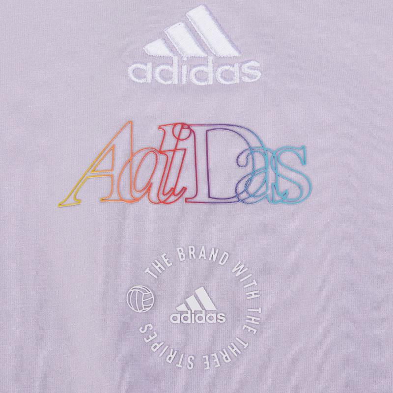 Adidas W Gfx Tee Logo Print Short Sleeve T-Shirt Women Tops Purple HB6594