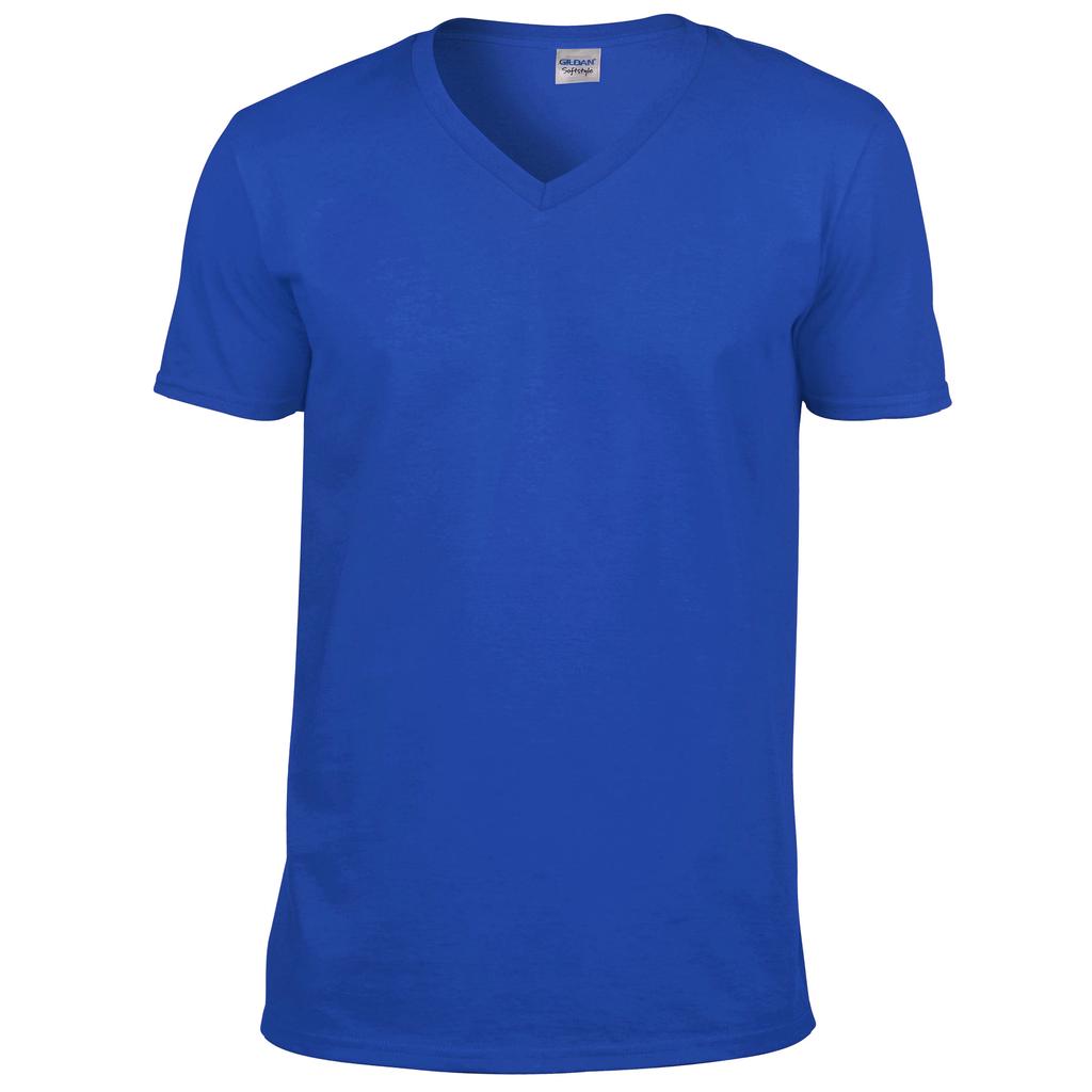 Gildan Weiches Herren-T-Shirt mit V-Ausschnitt und kurzen Ärmeln
