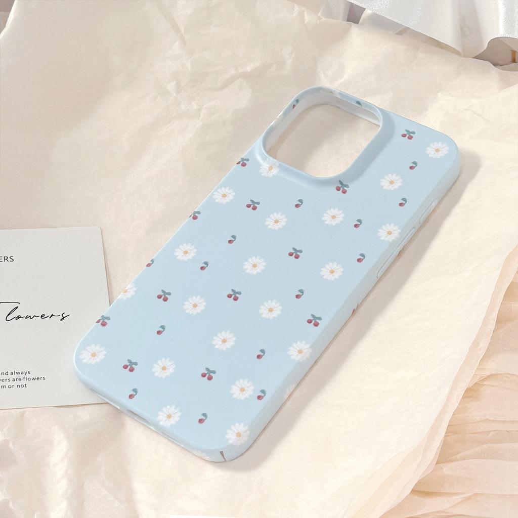 Frosted Philin Iphone16 Mobile Phone Case Apple 15pro Max Korean Ins Cherry Flower 14 Suitable for 13 Hard