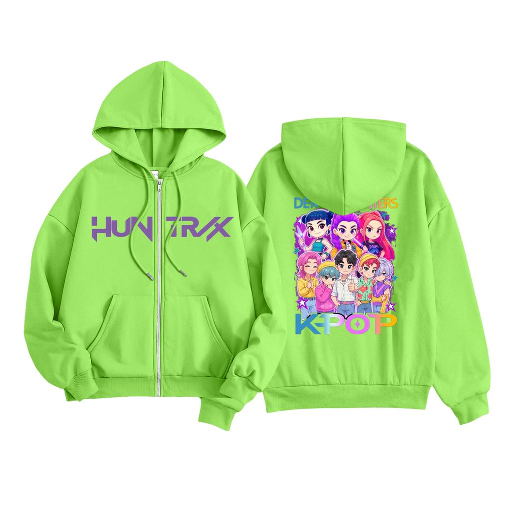 Kids Fashion Women's Lightweight Long Sleeve Zipper Hoodie Printed Hoodie With Pockets